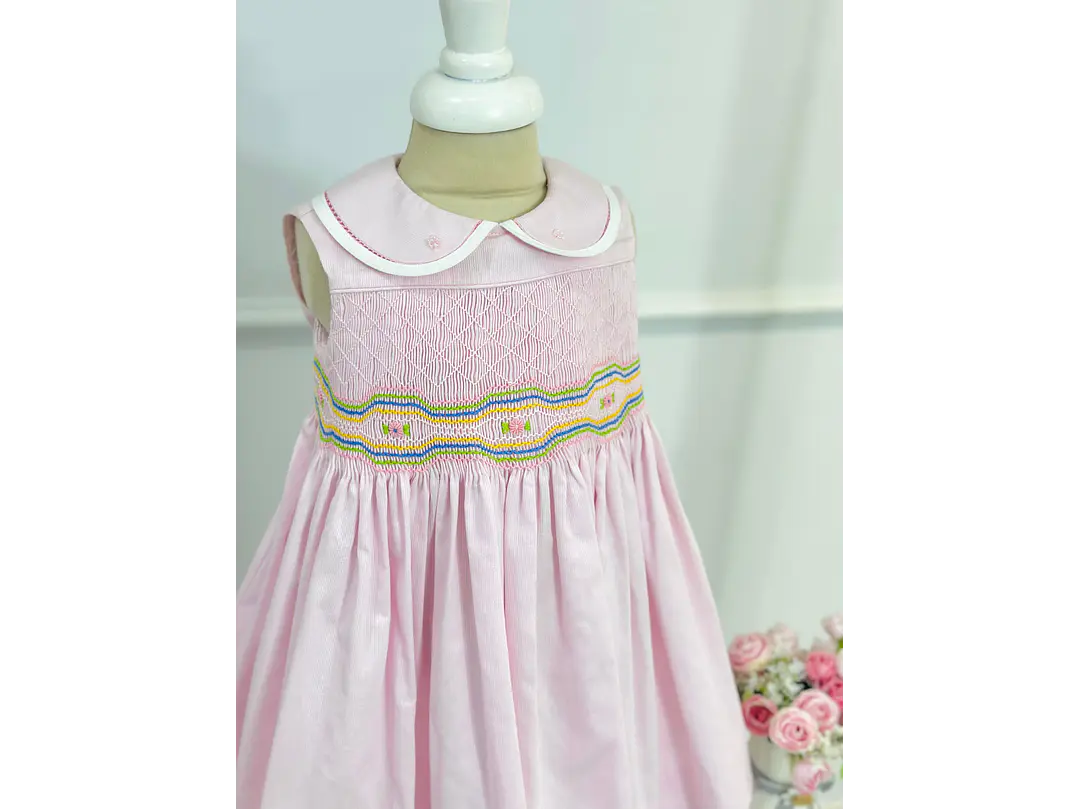Vestido Farándula Nido Rosa-Verde 3