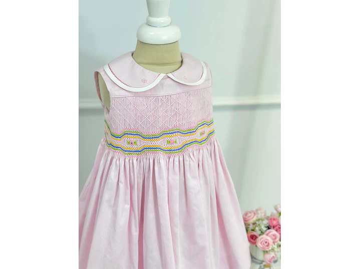 Vestido Farándula Nido Rosa-Verde 3