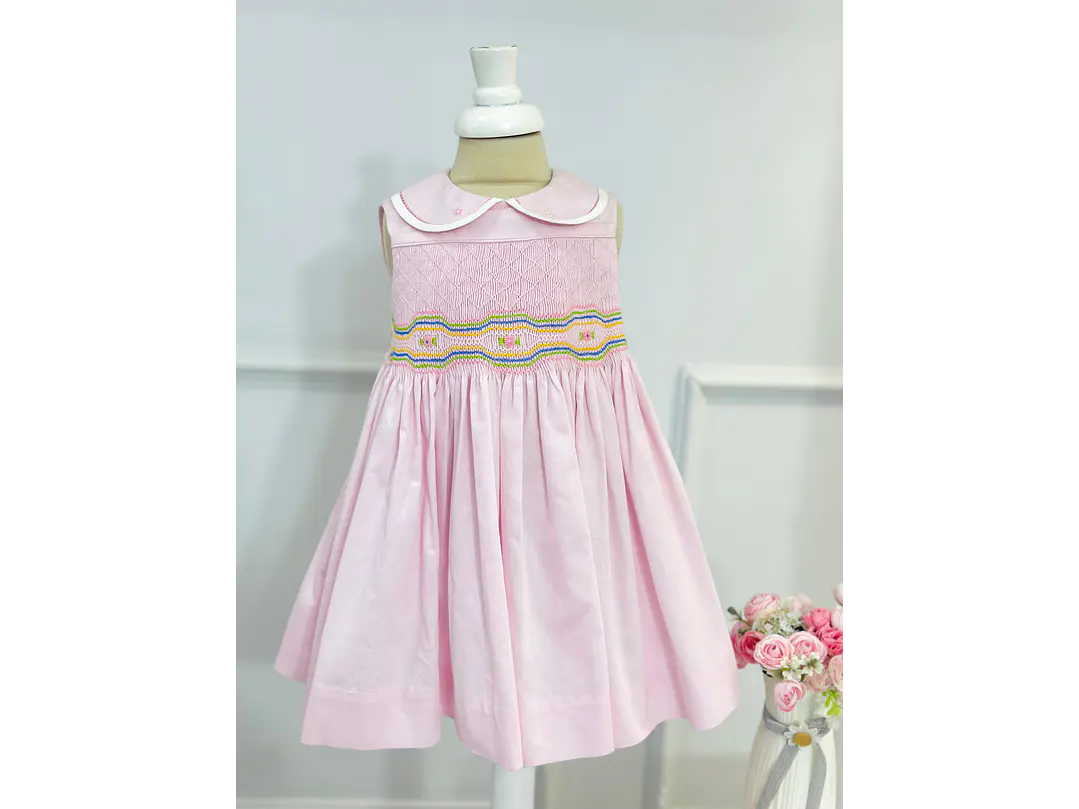 Vestido Farándula Nido Rosa-Verde 2