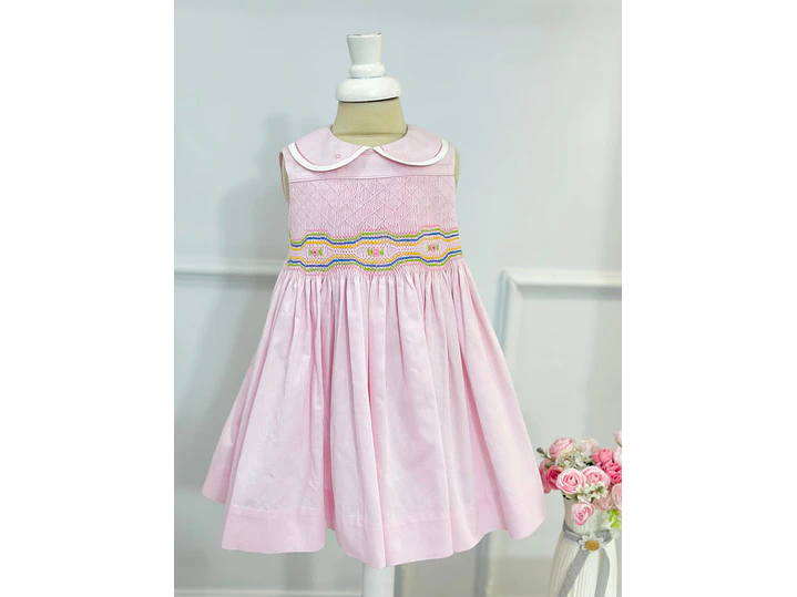 Vestido Farándula Nido Rosa-Verde 2