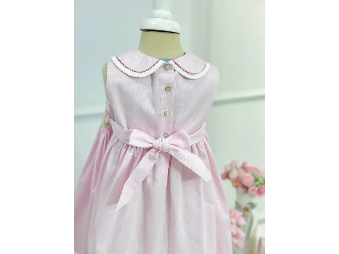 Vestido Farándula Nido Rosa-Verde 4