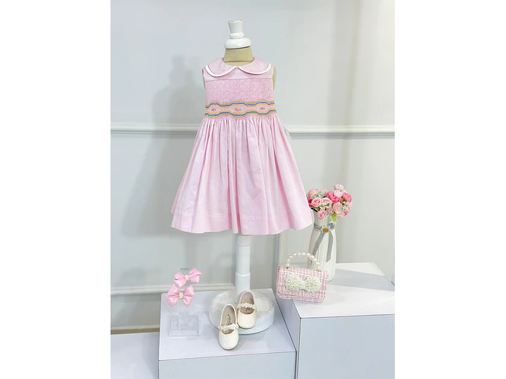 Vestido Farándula Nido Rosa-Verde 1