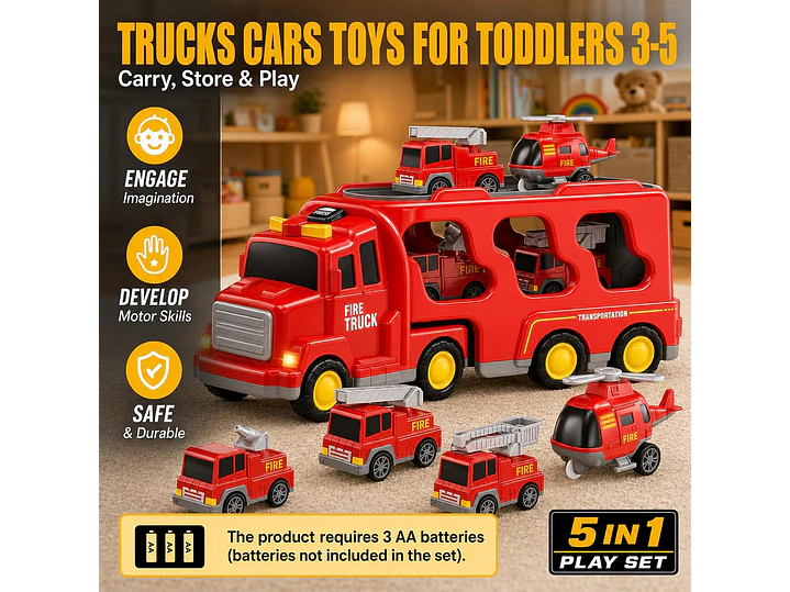 Beby Buty Camión de Bomberos 5 en 1 Coches 2