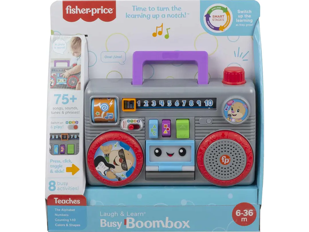  Fisher-Price Laugh & Learn Busy Boombox - Juguete para bebé | Juguete de aprendizaje 2