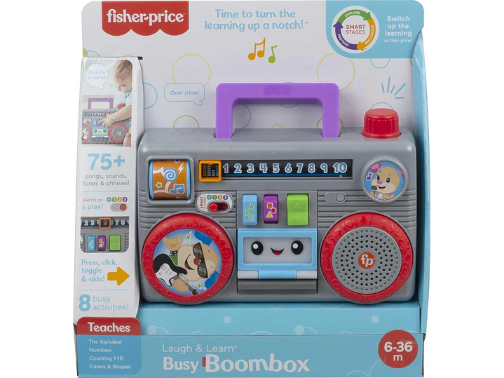  Fisher-Price Laugh & Learn Busy Boombox - Juguete para bebé | Juguete de aprendizaje 2