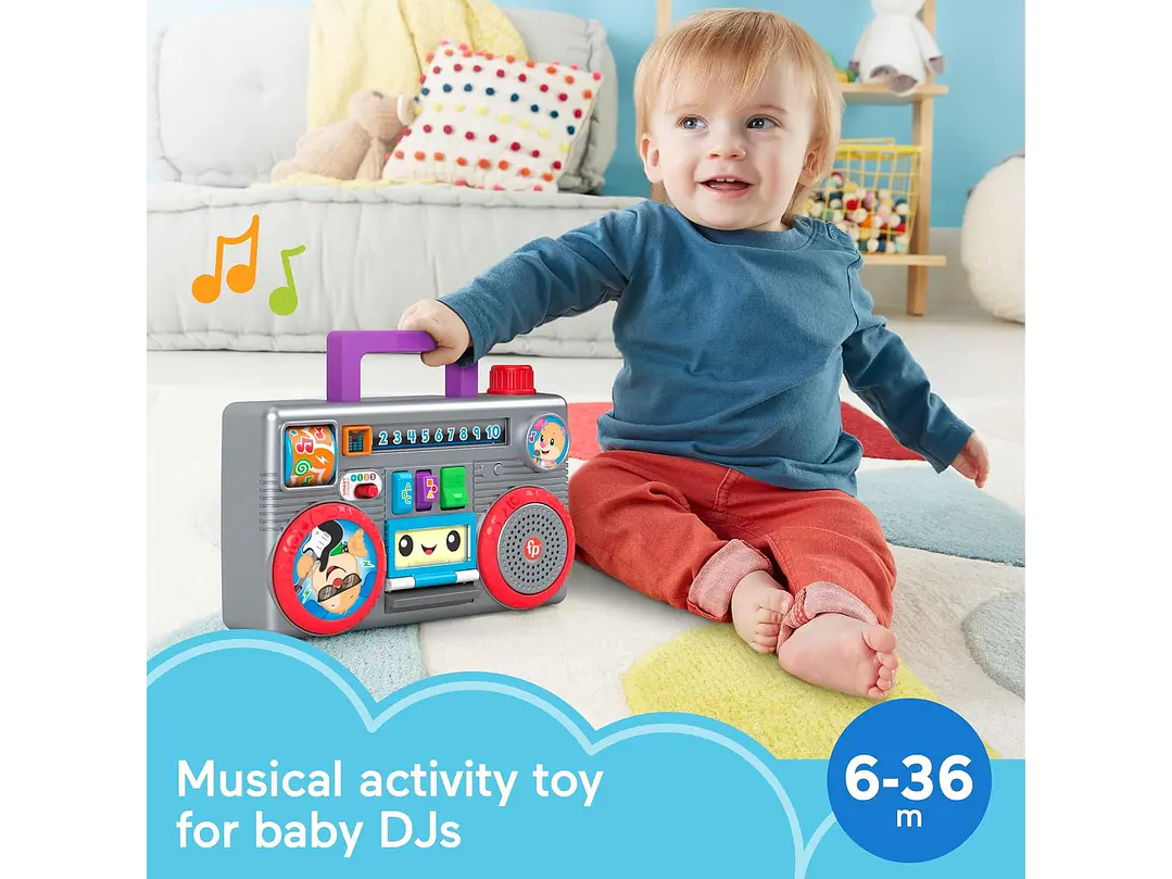  Fisher-Price Laugh & Learn Busy Boombox - Juguete para bebé | Juguete de aprendizaje 3