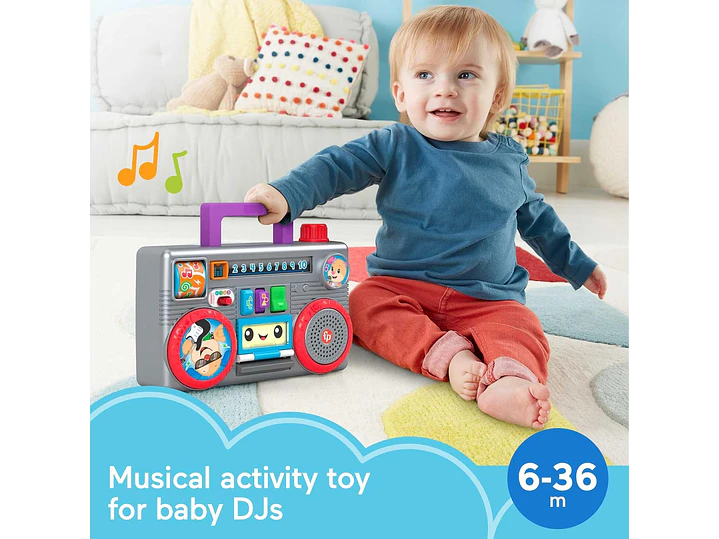  Fisher-Price Laugh & Learn Busy Boombox - Juguete para bebé | Juguete de aprendizaje 3