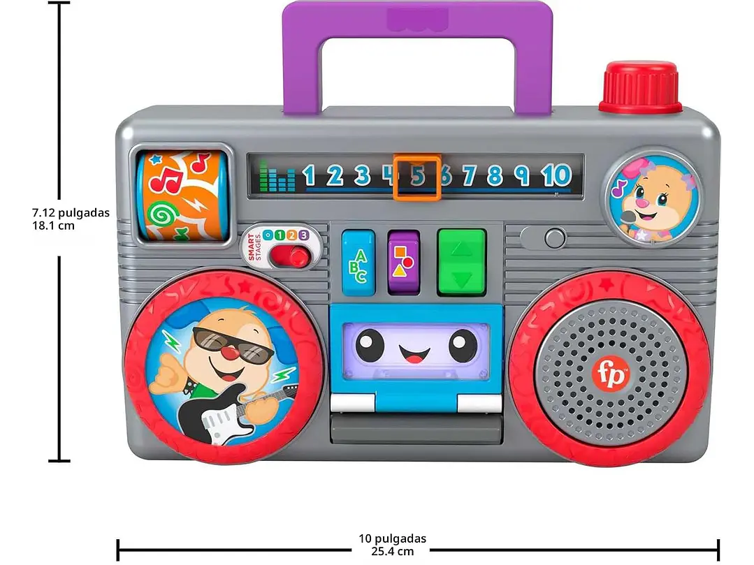  Fisher-Price Laugh & Learn Busy Boombox - Juguete para bebé | Juguete de aprendizaje 4