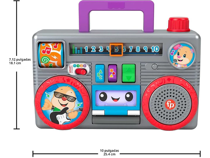  Fisher-Price Laugh & Learn Busy Boombox - Juguete para bebé | Juguete de aprendizaje 4