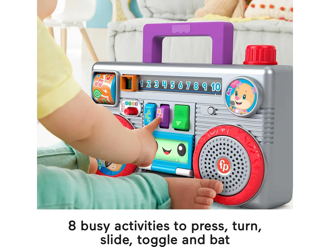  Fisher-Price Laugh & Learn Busy Boombox - Juguete para bebé | Juguete de aprendizaje 5