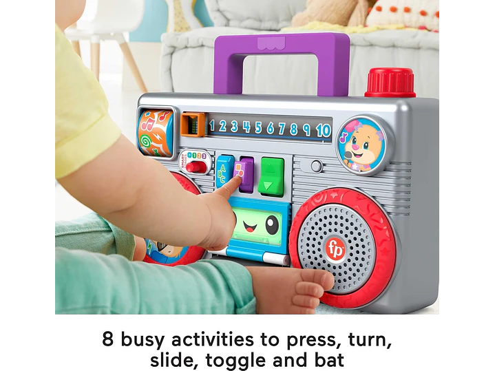  Fisher-Price Laugh & Learn Busy Boombox - Juguete para bebé | Juguete de aprendizaje 5