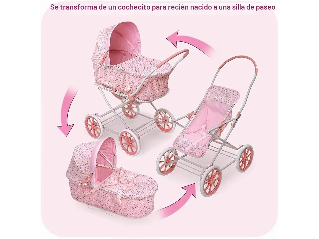  Igual que mamá 3-en-1 cochecito para muñeca, 2