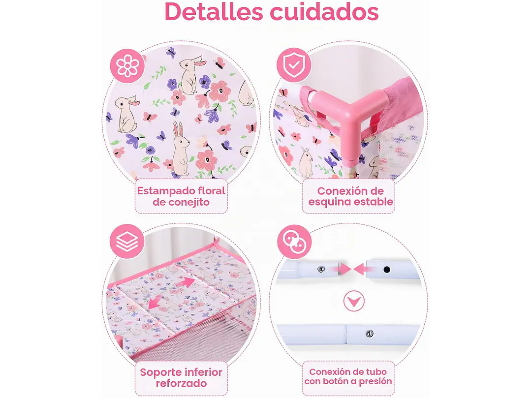 Cuna de muñeca de bebé de 18 pulgadas, cama de muñeca 5