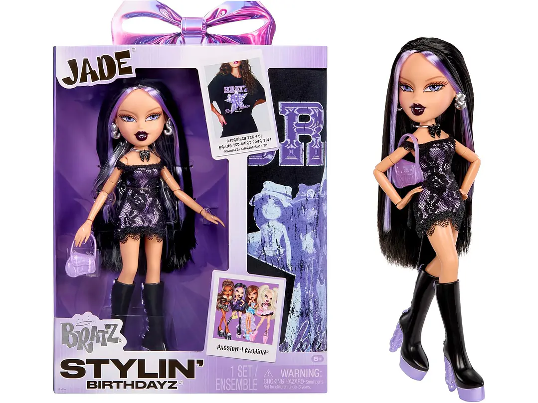  Bratz Stylin' Birthdayz Jade Fashion Doll con camiseta personalizable para ti y accesorios 5