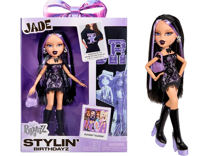  Bratz Stylin' Birthdayz Jade Fashion Doll con camiseta personalizable para ti y accesorios 5