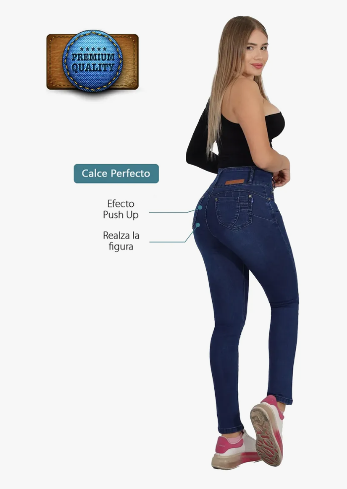 Jeans Full Push Up Levanta Cola Corte Colombiano Elasticados 1