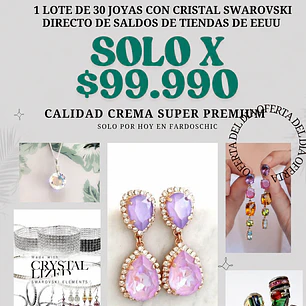 INCREIBLE SOLO POR HOY! LOTE DE JOYAS CON CRISTAL SWAROVSKI 