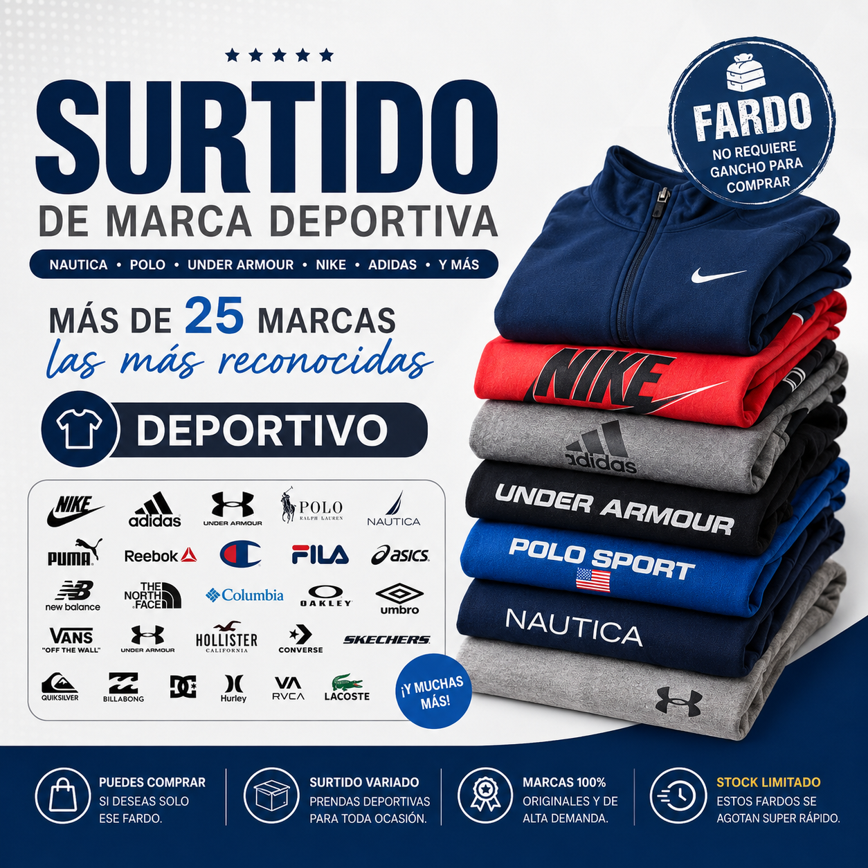 Fardo marcas super premium surtido deportivo 40kg