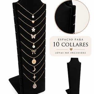 Exhibidor para 10 cadenas y/o collares premium negro