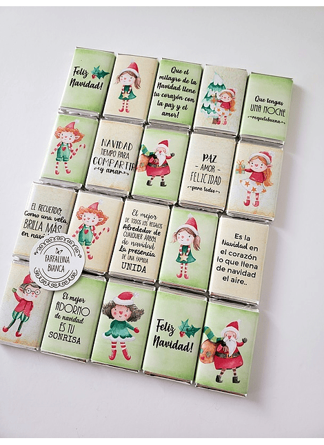 20 CHOCOLATES NAVIDAD DISEÑOS