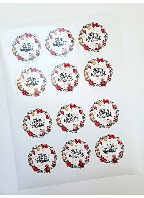 12 STICKERS NAVIDAD
