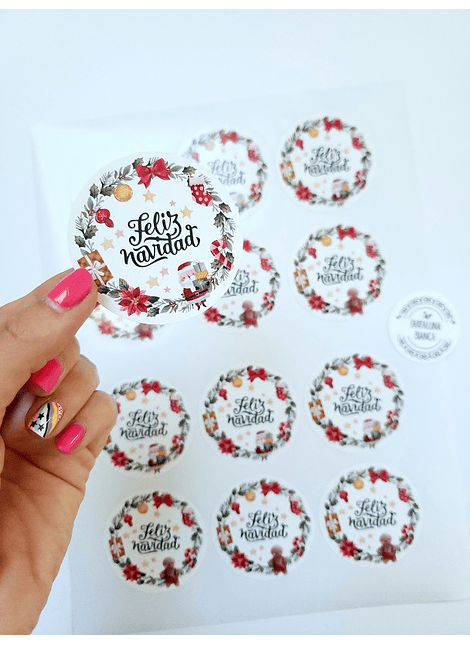 12 STICKERS NAVIDAD
