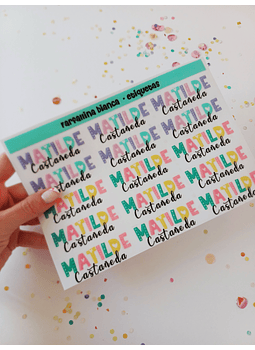 14 ETIQUETAS CON RELIEVE multicolor GRANDES