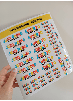 40 ETIQUETAS RELIEVE GRANDES / CHICAS