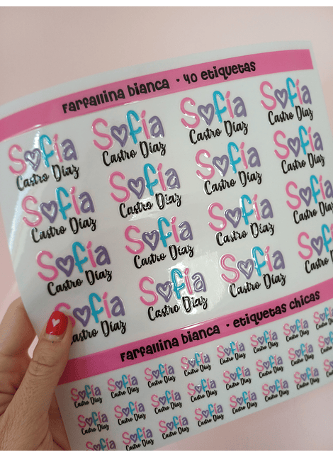 40 ETIQUETAS RELIEVE GRANDES / CHICAS
