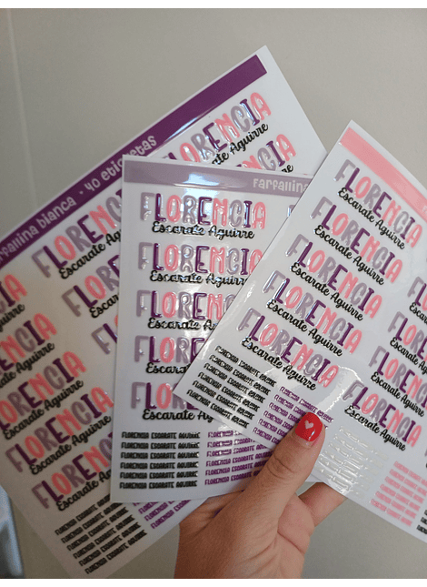 40 ETIQUETAS RELIEVE GRANDES / CHICAS