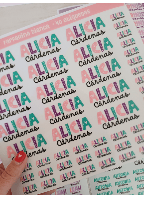 40 ETIQUETAS RELIEVE GRANDES / CHICAS