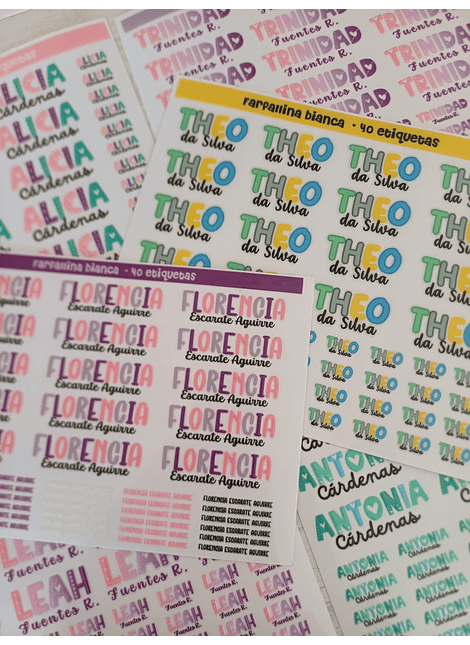 40 ETIQUETAS RELIEVE GRANDES / CHICAS