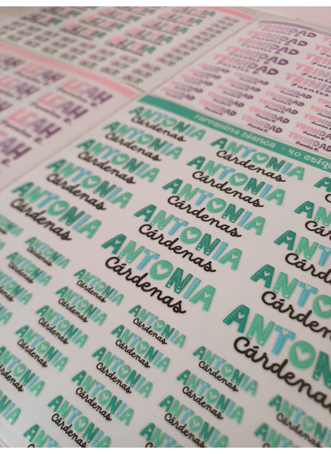 40 ETIQUETAS RELIEVE GRANDES / CHICAS