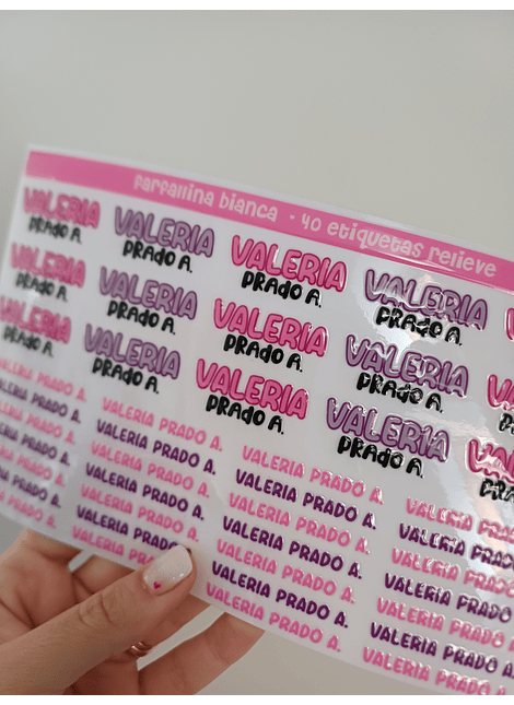 40 ETIQUETAS RELIEVE GRANDES / CHICAS
