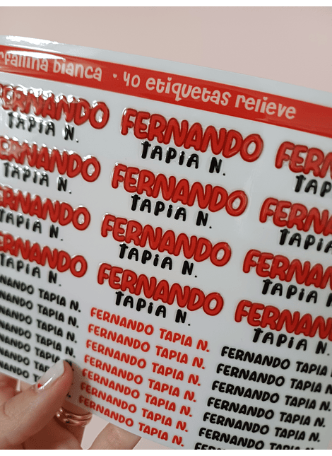 40 ETIQUETAS RELIEVE GRANDES / CHICAS