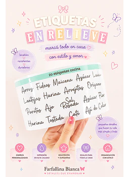 20 ETIQUETAS COCINA Relieve