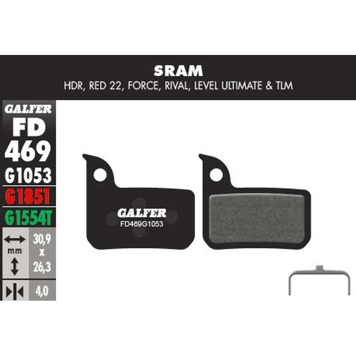 PASTILLAS GALFER AVID TLM, Ultimate, Red22, Force, Rival 1