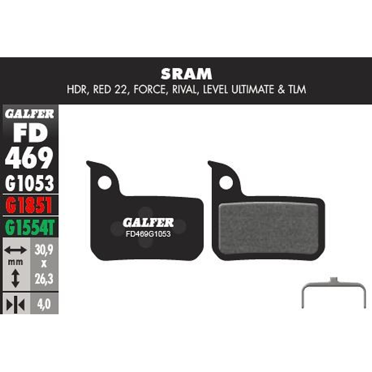 PASTILLAS GALFER AVID TLM, Ultimate, Red22, Force, Rival 1