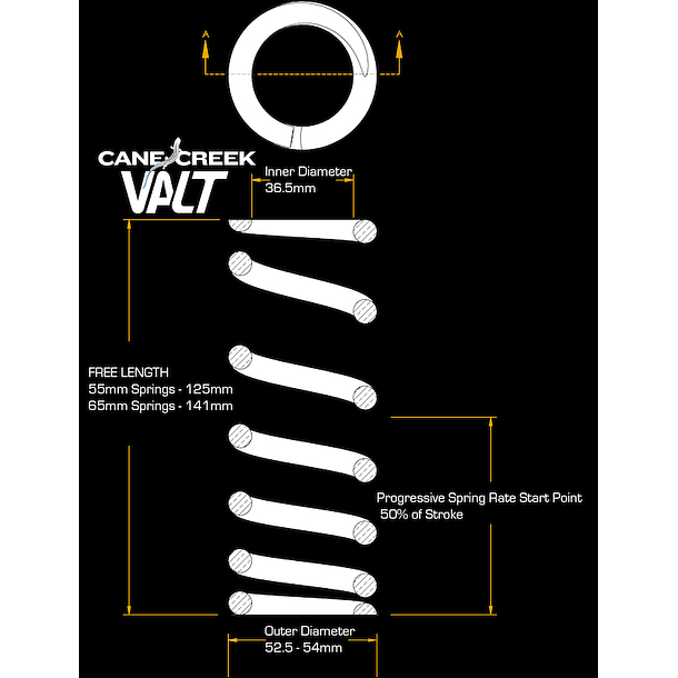 CANE CREEK RESORTE VALT PROGRESSIVE LIGHTWEITH <65mm 2