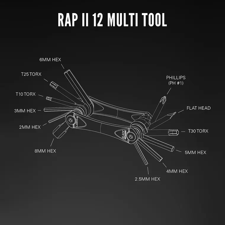 HERRAMIENTA RAP II 12 MULTI TOOL BLACK LEZYNE 2
