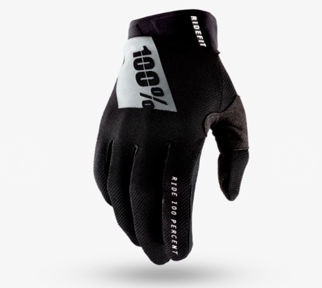 GUANTES 100% RIDEFIT NEGRO