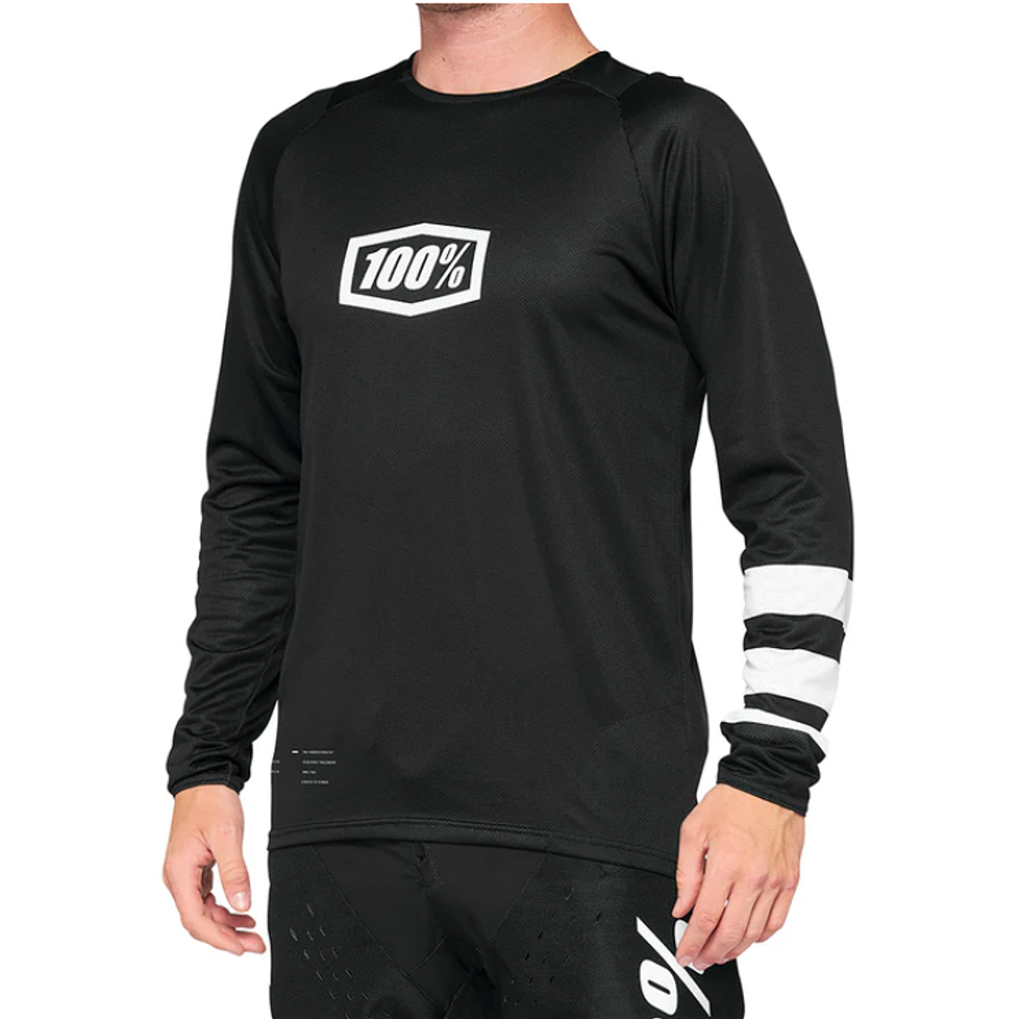 JERSEY 100% R-CORE LS BLACK/WHITE 1