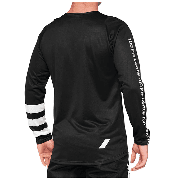 JERSEY 100% R-CORE LS BLACK/WHITE 2