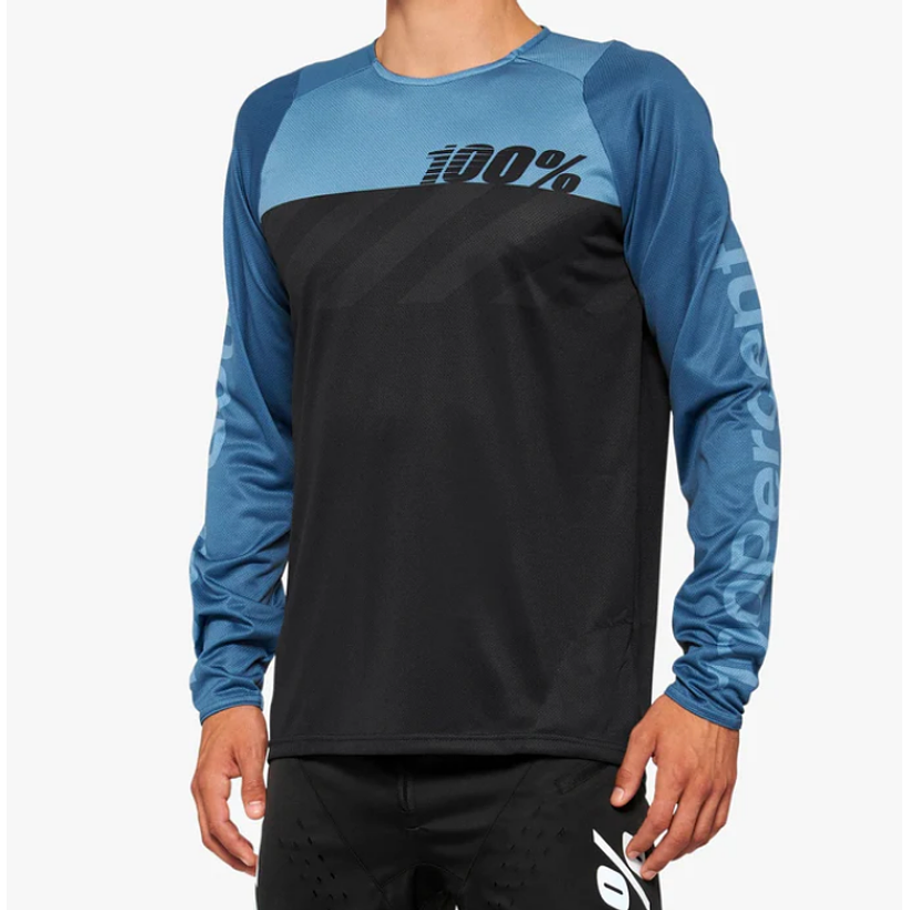 JERSEY 100% R-CORE LS BLACK SLATE BLUE