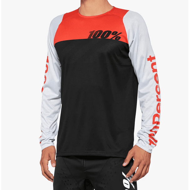 JERSEY 100% R-CORE LS BLACK RACER RED 1