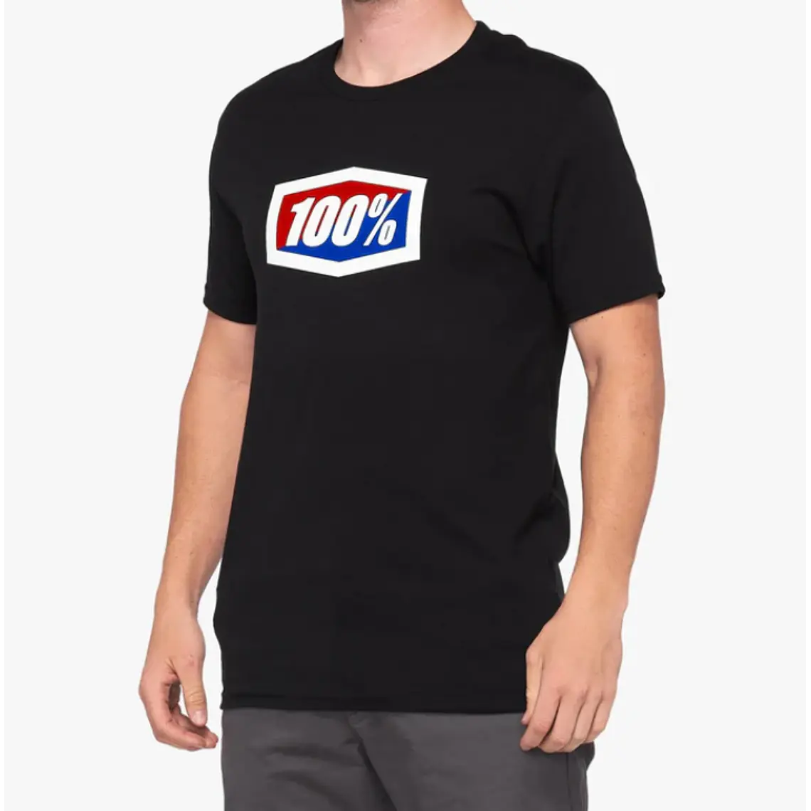 POLERA 100% OFFICIAL LOGO BLACK MANGA CORTA 1