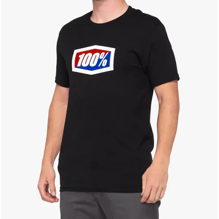 POLERA 100% OFFICIAL LOGO BLACK MANGA CORTA 1