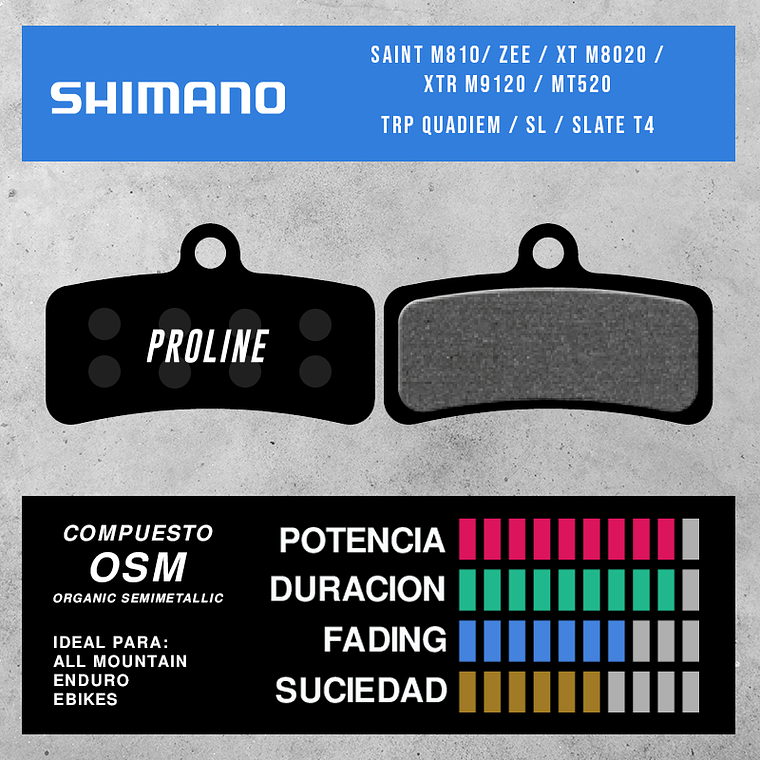 PASTILLAS DE FRENO PROLINE SHIMANO/TRP ORGANICA SM 2
