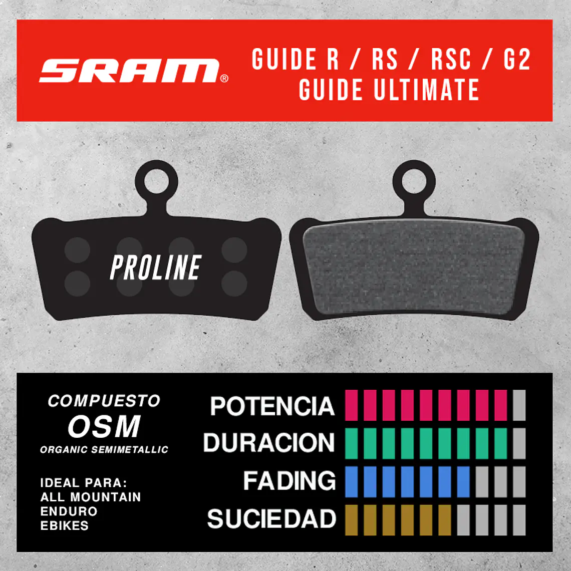 PASTILLAS DE FRENO PROLINE GUIDE ORGANICA SM 2