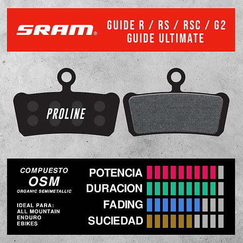 PASTILLAS DE FRENO PROLINE GUIDE ORGANICA SM